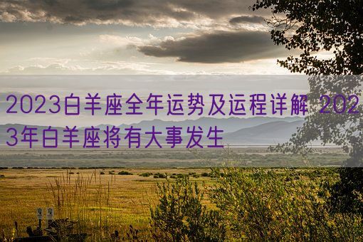2023白羊座全年运势及运程详解 2023年白羊座将有大事发生(图1)