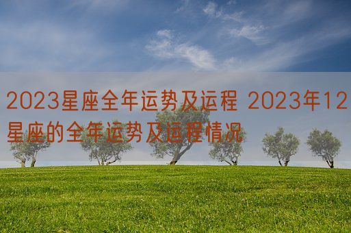 2023星座全年运势及运程 2023年12星座的全年运势及运程情况(图1)