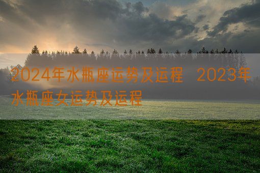 2024年水瓶座运势及运程  2023年水瓶座女运势及运程 (图1)