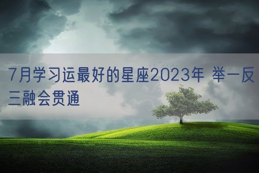 7月学习运最好的星座2023年 举一反三融会贯通(图1)