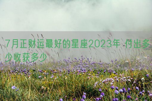 7月正财运最好的星座2023年 付出多少收获多少(图1)