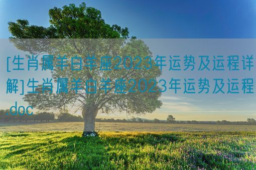 [生肖属羊白羊座2023年运势及运程详解]生肖属羊白羊座2023年运势及运程.doc(图1)