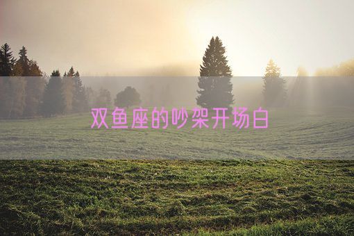 双鱼座的吵架开场白(图1)