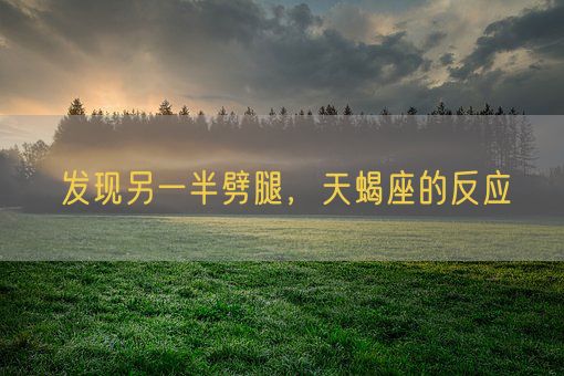 发现另一半劈腿，天蝎座的反应(图1)