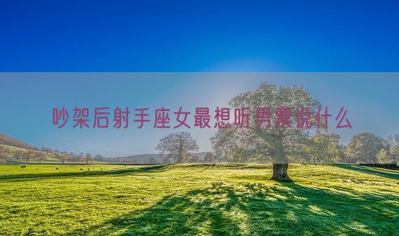 吵架后射手座女最想听男票说什么(图1)