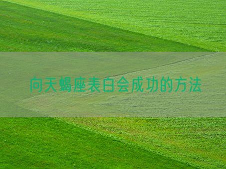 向天蝎座表白会成功的方法(图1)