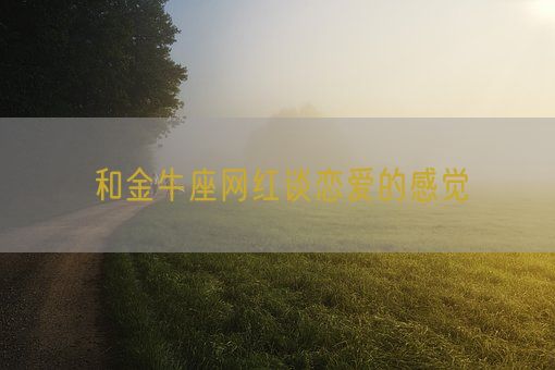 和金牛座网红谈恋爱的感觉(图1) 和金牛座网红谈恋爱的感觉(图1)
