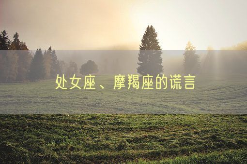 处女座、摩羯座的谎言(图1)