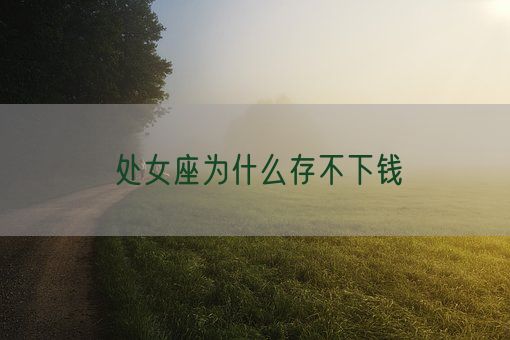 处女座为什么存不下钱(图1) 处女座为什么存不下钱(图1)