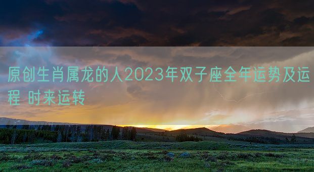 原创生肖属龙的人2023年双子座全年运势及运程 时来运转(图1)