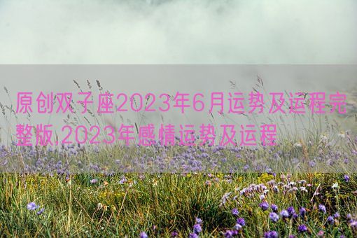 原创双子座2023年6月运势及运程完整版,2023年感情运势及运程(图1) 原创双子座2023年6月运势及运程完整版,2023年感情运势及运程(图1)