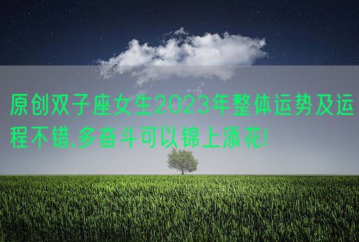 原创双子座女生2023年整体运势及运程不错,多奋斗可以锦上添花!(图1) 原创双子座女生2023年整体运势及运程不错,多奋斗可以锦上添花!(图1)