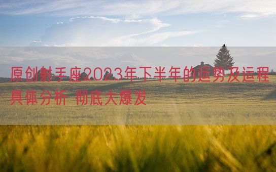 原创射手座2023年下半年的运势及运程具体分析 彻底大爆发(图1)