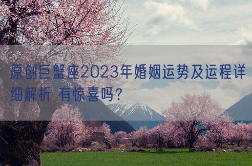 原创巨蟹座2023年婚姻运势及运程详细解析 有惊喜吗？(图1)