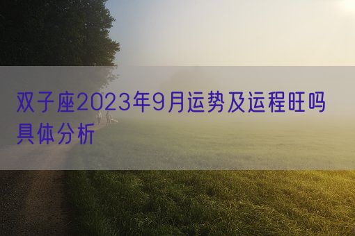 双子座2023年9月运势及运程旺吗 具体分析(图1) 双子座2023年9月运势及运程旺吗 具体分析(图1)