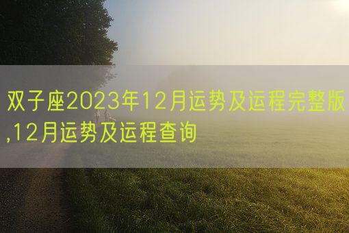 双子座2023年12月运势及运程完整版,12月运势及运程查询(图1)