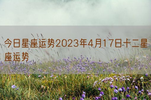 今日星座运势2023年4月17日十二星座运势(图1)