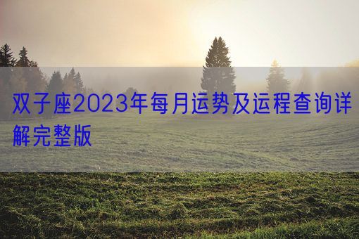 双子座2023年每月运势及运程查询详解完整版(图1)