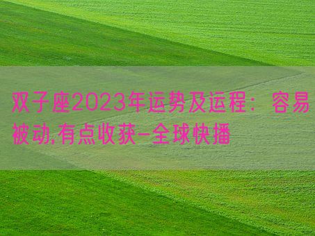 双子座2023年运势及运程：容易被动,有点收获-全球快播(图1)