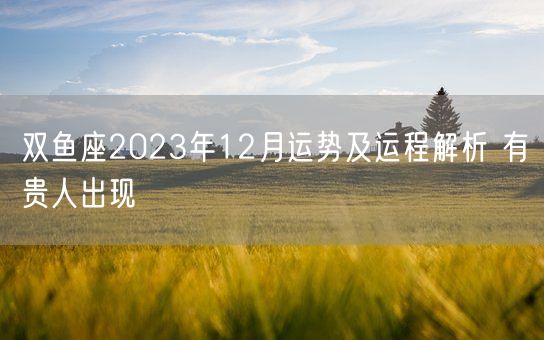 双鱼座2023年12月运势及运程解析 有贵人出现(图1)