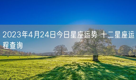 2023年4月24日今日星座运势 十二星座运程查询(图1)