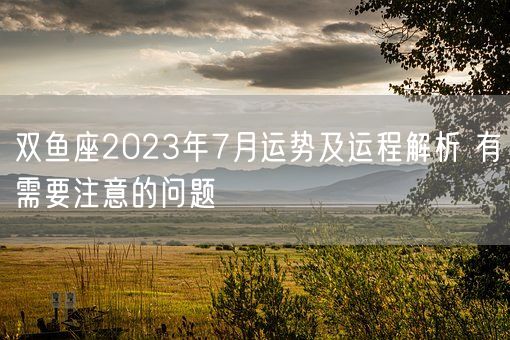 双鱼座2023年7月运势及运程解析 有需要注意的问题(图1)