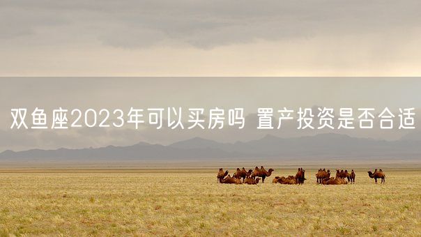 双鱼座2023年可以买房吗 置产投资是否合适(图1)