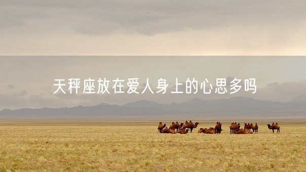 天秤座放在爱人身上的心思多吗(图1)
