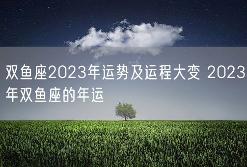 双鱼座2023年运势及运程大变 2023年双鱼座的年运(图1)