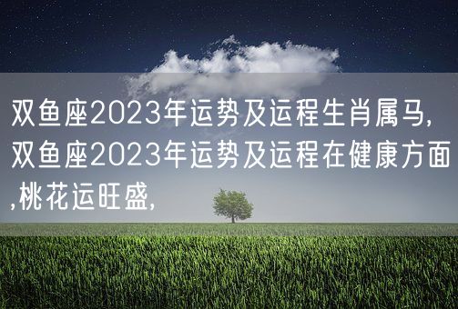 双鱼座2023年运势及运程生肖属马,双鱼座2023年运势及运程在健康方面,桃花运旺盛,(图1)