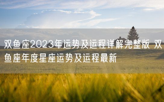 双鱼座2023年运势及运程详解完整版 双鱼座年度星座运势及运程最新(图1)