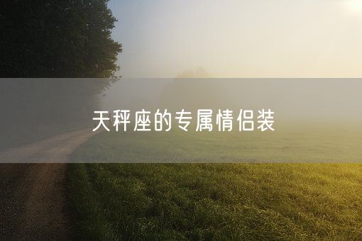 天秤座的专属情侣装(图1)