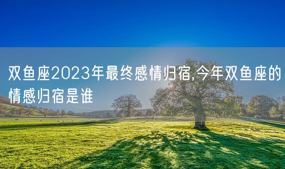 双鱼座2023年最终感情归宿,今年双鱼座的情感归宿是谁(图1)