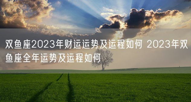 双鱼座2023年财运运势及运程如何 2023年双鱼座全年运势及运程如何(图1)