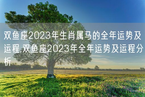 双鱼座2023年生肖属马的全年运势及运程,双鱼座2023年全年运势及运程分析(图1)