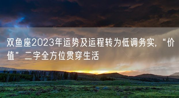 双鱼座2023年运势及运程转为低调务实,“价值”二字全方位贯穿生活(图1)