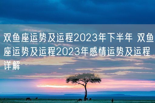 双鱼座运势及运程2023年下半年 双鱼座运势及运程2023年感情运势及运程详解(图1)