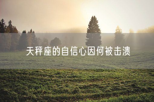 天秤座的自信心因何被击溃(图1)