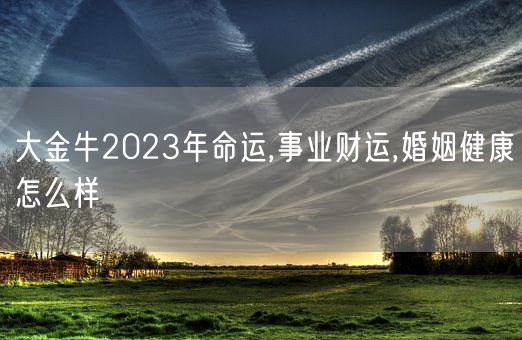 大金牛2023年命运,事业财运,婚姻健康怎么样(图1) 大金牛2023年命运,事业财运,婚姻健康怎么样(图1)