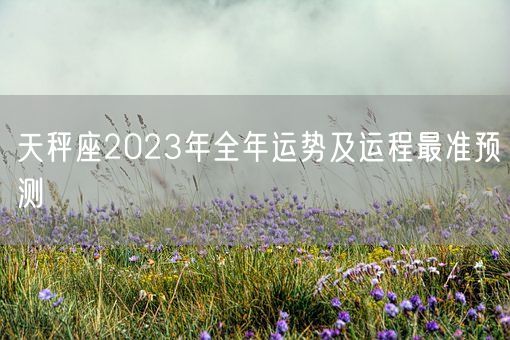 天秤座2023年全年运势及运程最准预测(图1)