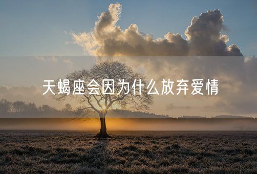 天蝎座会因为什么放弃爱情(图1)