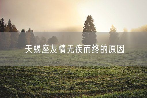 天蝎座友情无疾而终的原因(图1)