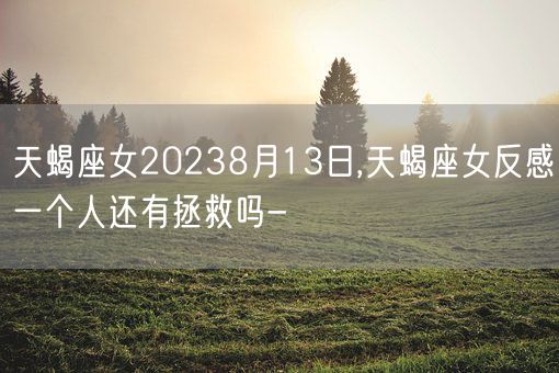 天蝎座女20238月13日,天蝎座女反感一个人还有拯救吗-(图1)