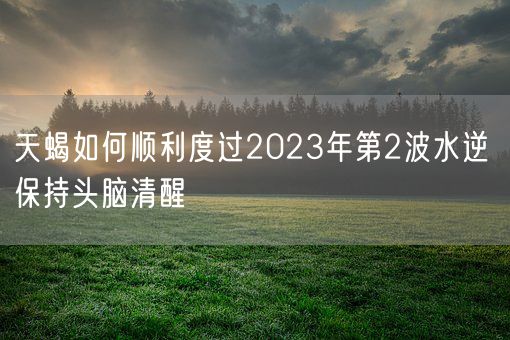 天蝎如何顺利度过2023年第2波水逆 保持头脑清醒(图1)