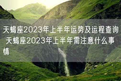 天蝎座2023年上半年运势及运程查询 天蝎座2023年上半年需注意什么事情(图1)