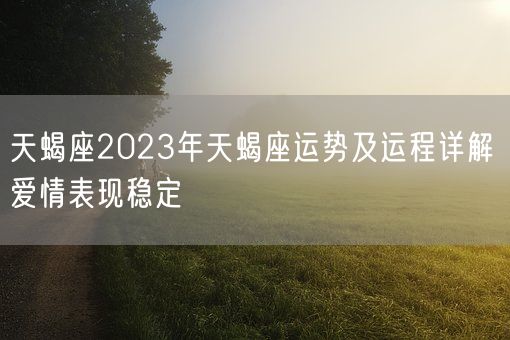 天蝎座2023年天蝎座运势及运程详解 爱情表现稳定(图1)