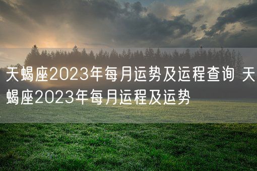 天蝎座2023年每月运势及运程查询 天蝎座2023年每月运程及运势(图1)
