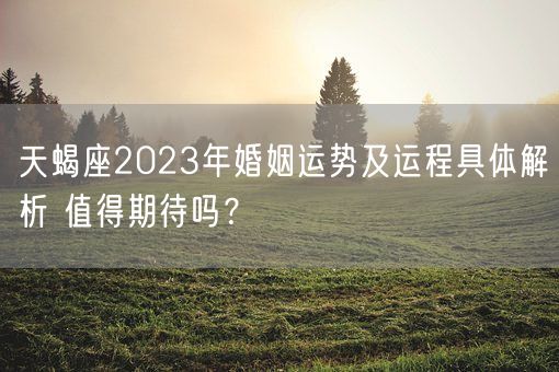 天蝎座2023年婚姻运势及运程具体解析 值得期待吗？(图1)