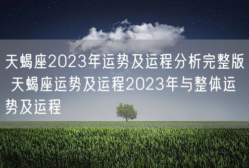 天蝎座2023年运势及运程分析完整版 天蝎座运势及运程2023年与整体运势及运程(图1)