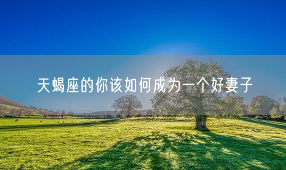 天蝎座的你该如何成为一个好妻子(图1)